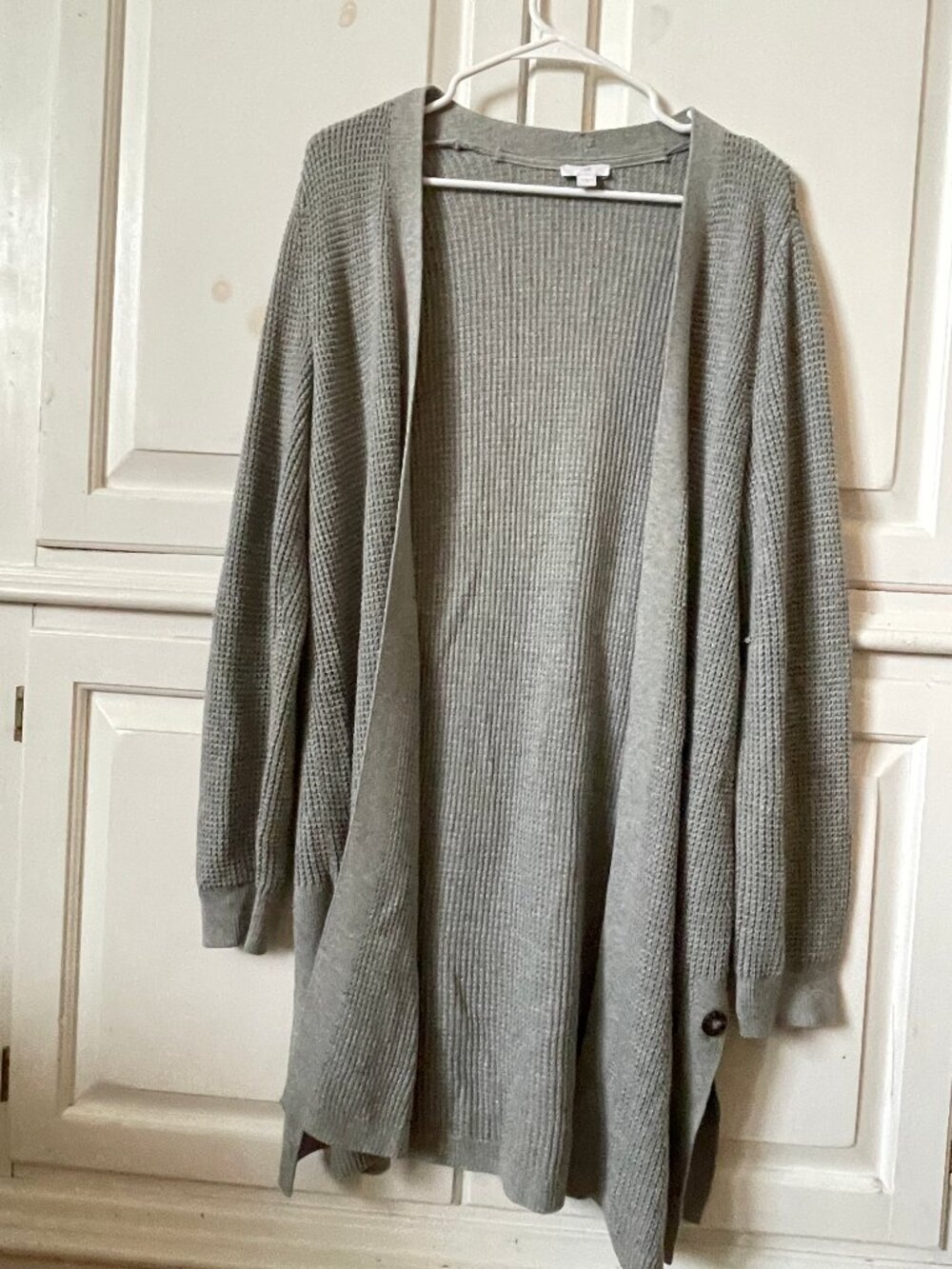 J.Jill Women's long sleeve gray maxi cardigan size S minimalist capsule wardrobe
